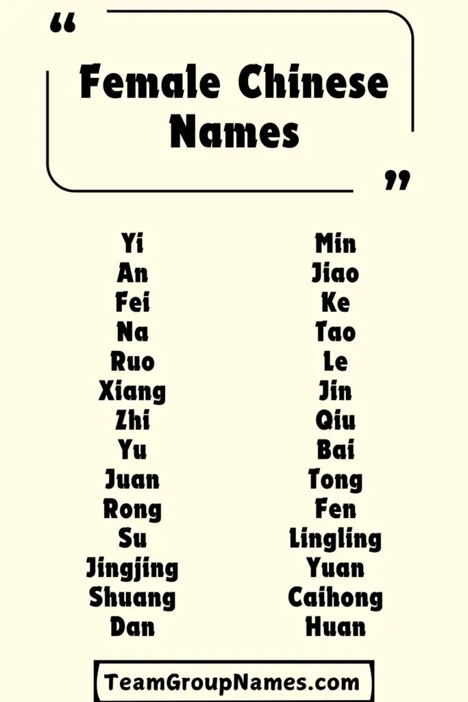 Female Chinese Names