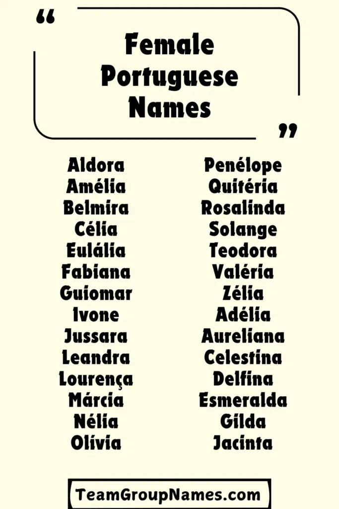 Female Portuguese Names