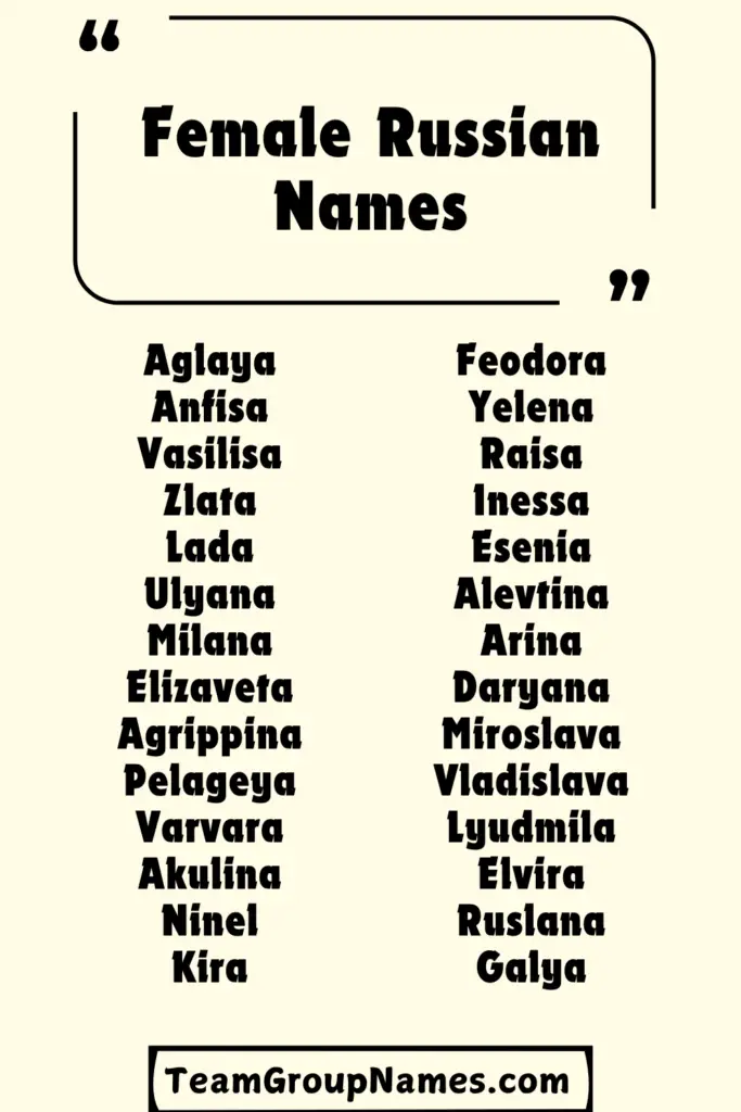 Female Russian Names