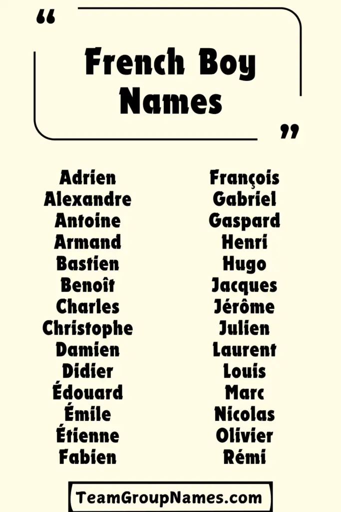 French Boy Names