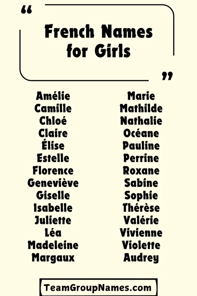 French Names for Girls