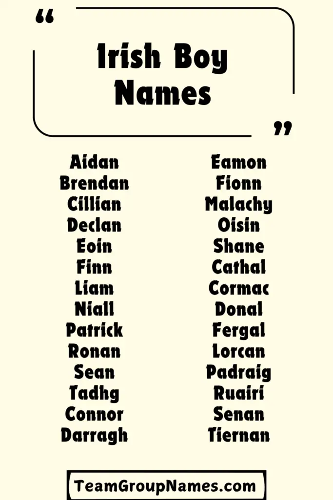 Irish Boy Names