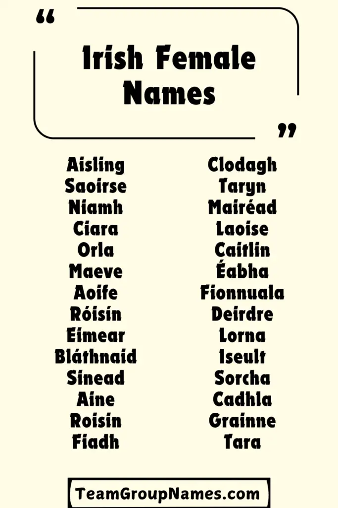 Irish Female Names