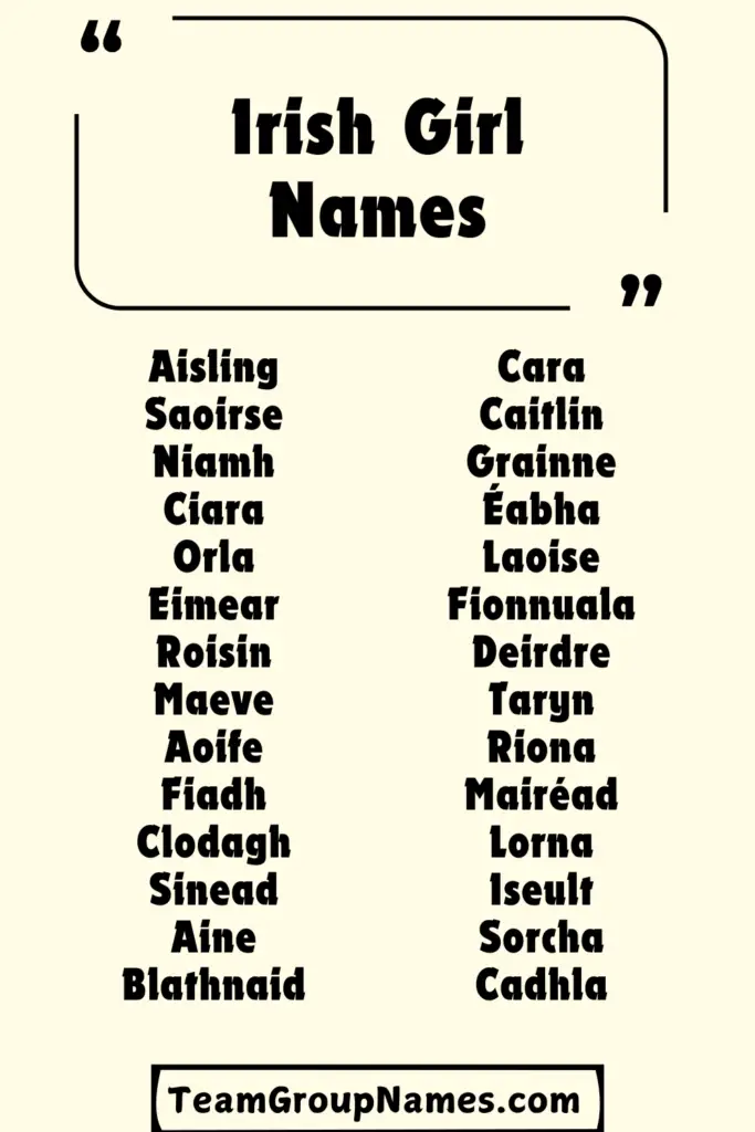 Irish Girl Names