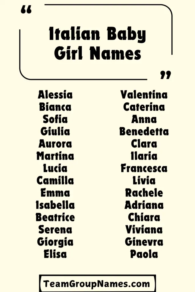 Italian Baby Girl Names