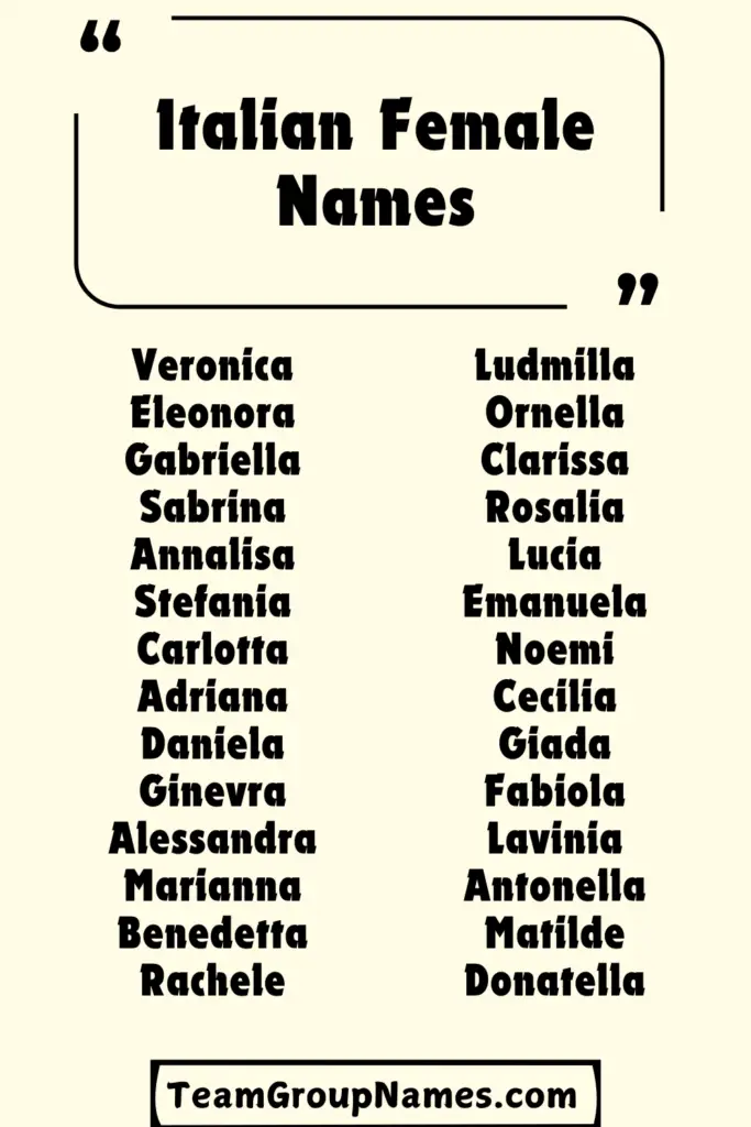 Italian Female Names