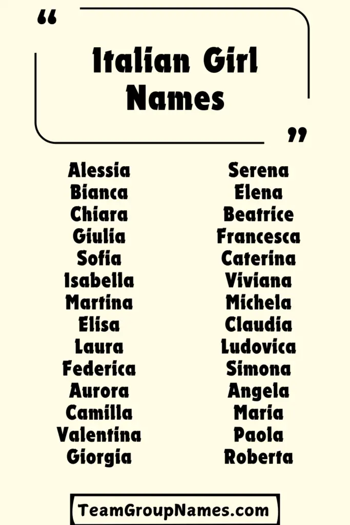 Italian Girl Names