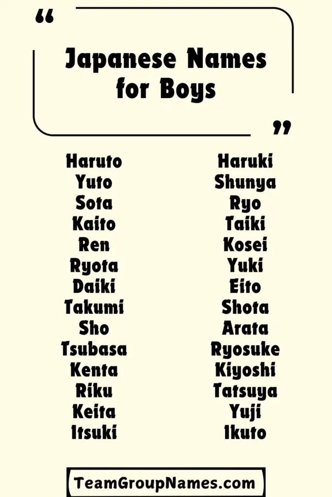 Japanese Names for Boys