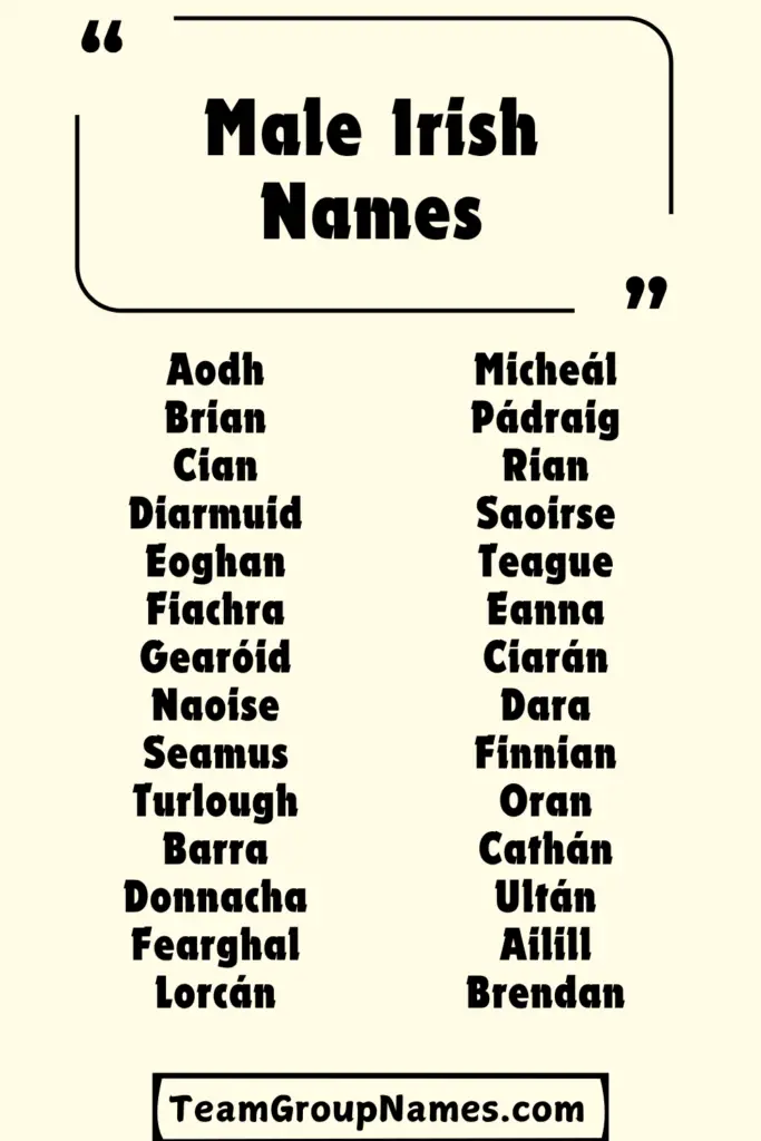 Male Irish Names