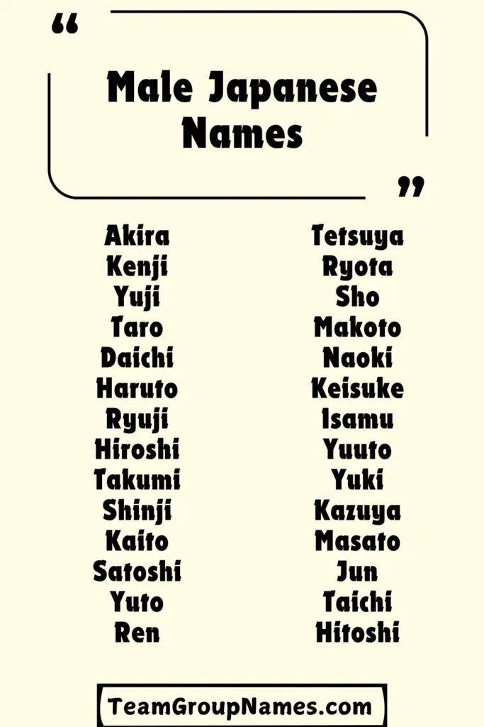 Male Japanese Names