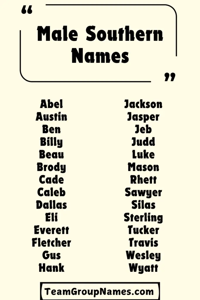 Male Southern Names