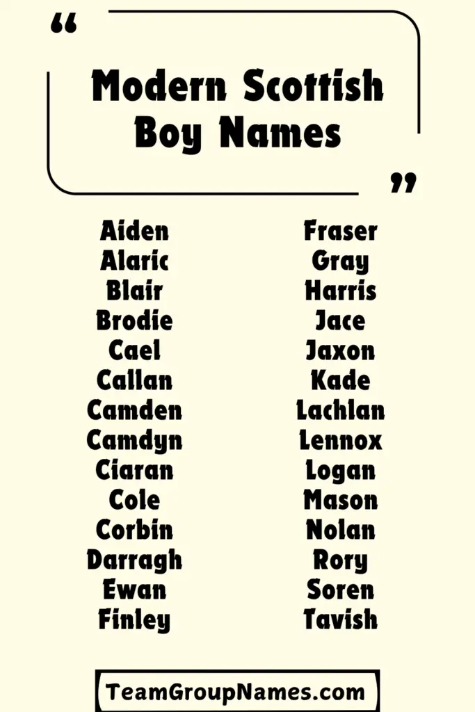 Modern Scottish Boy Names