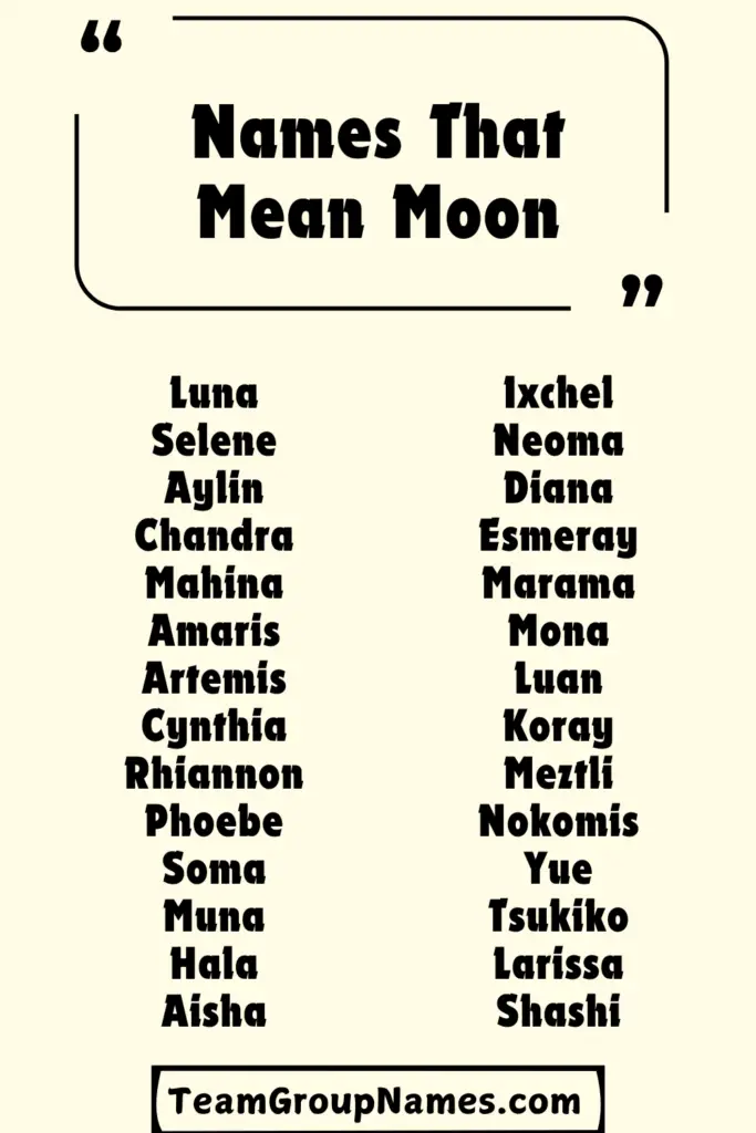 Names That Mean Moon