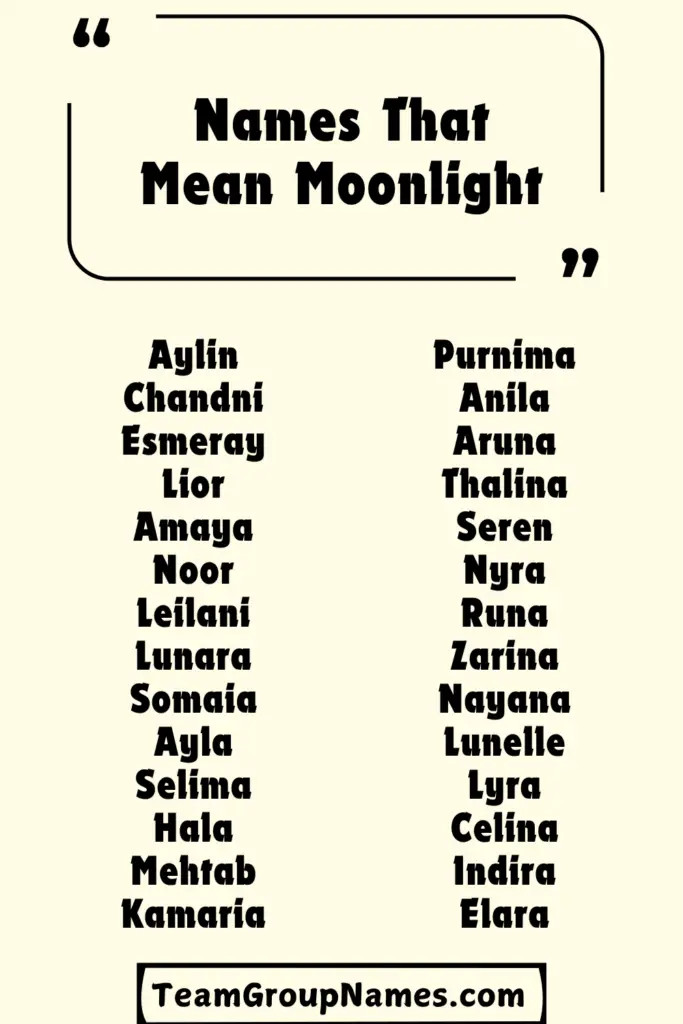 Names That Mean Moonlight