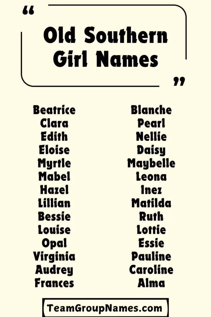 Old Southern Girl Names