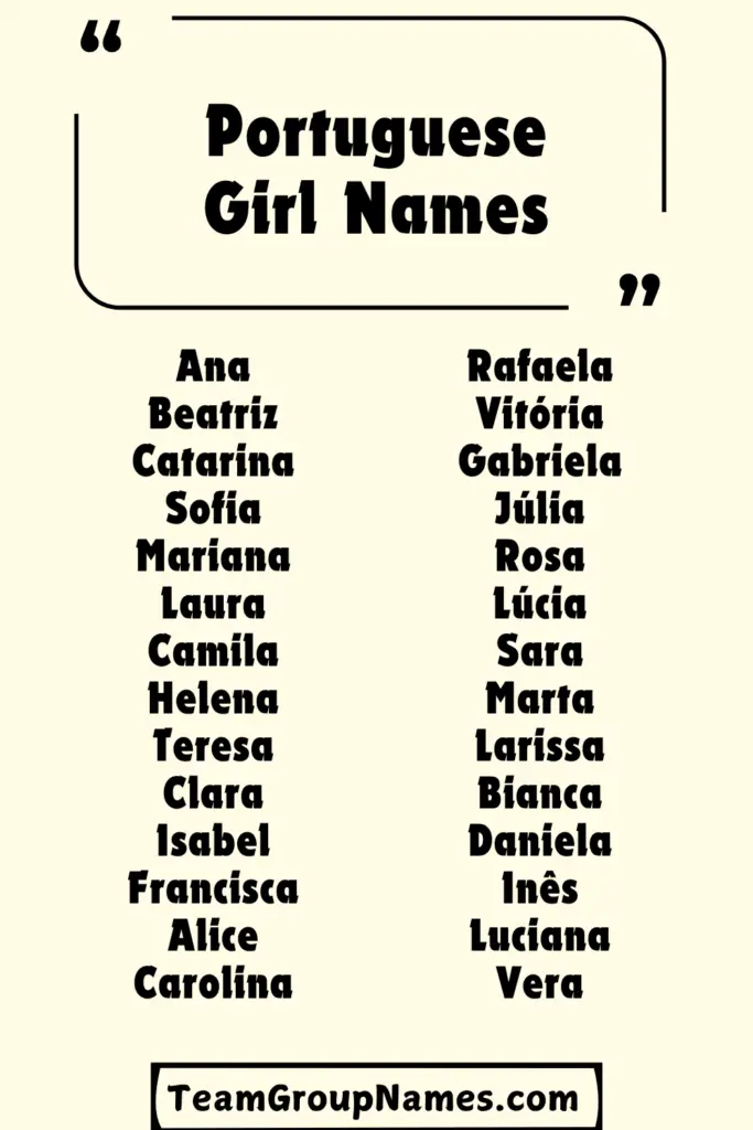 Portuguese Girl Names