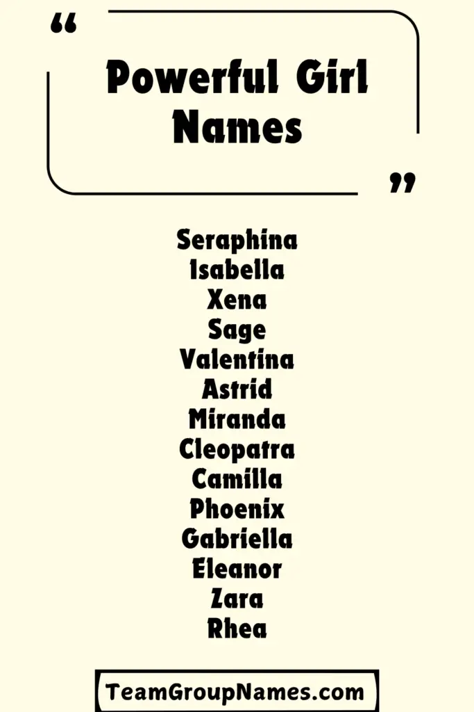 Powerful Girl Names