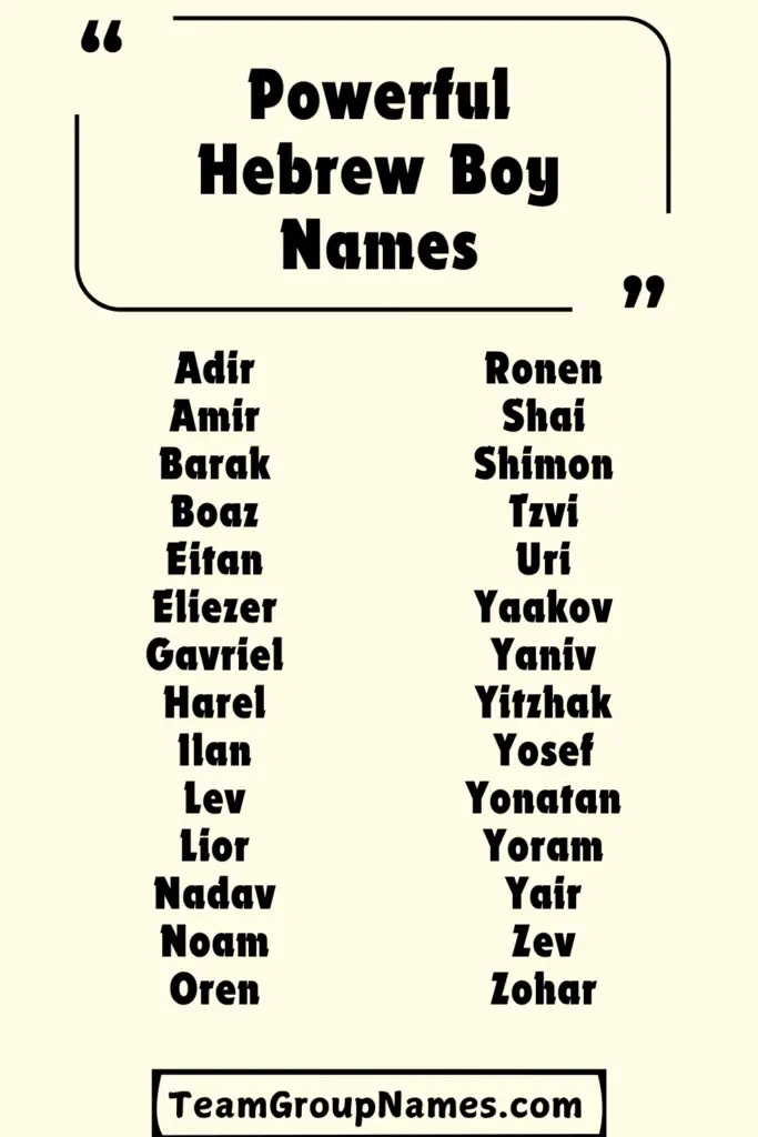 Powerful Hebrew Boy Names