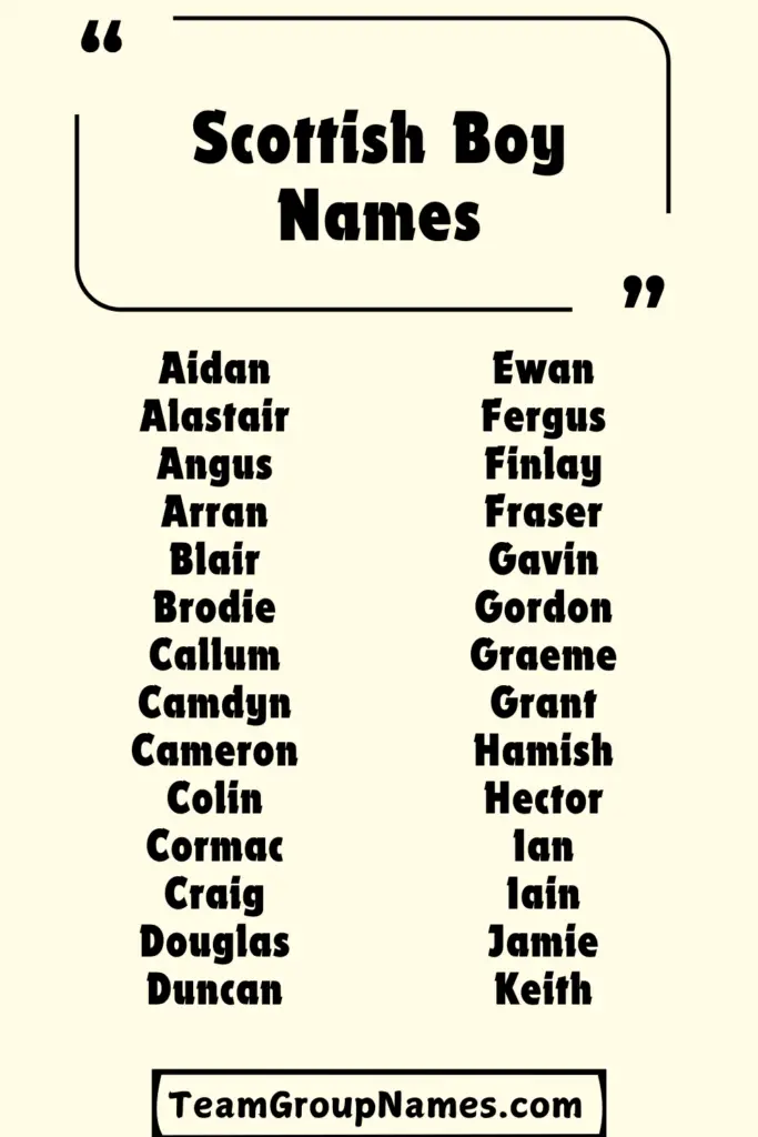 Scottish Boy Names