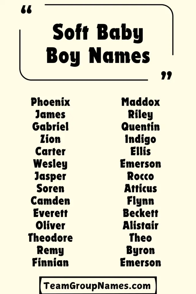 Soft Baby Boy Names