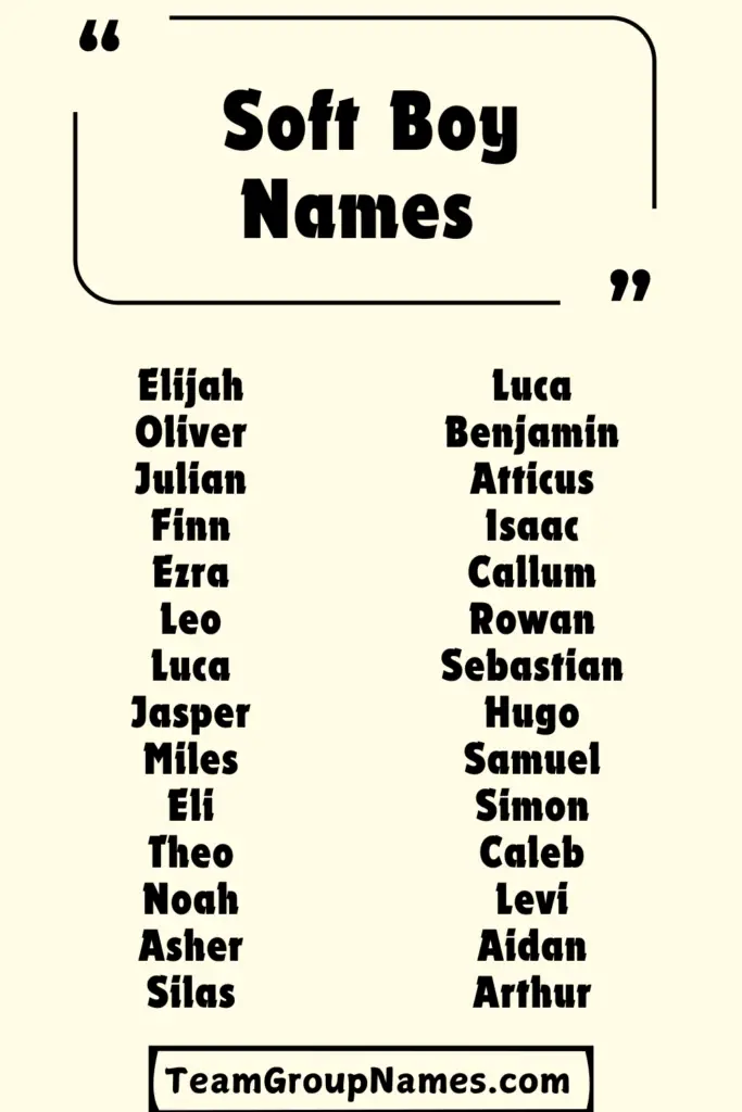 Soft Boy Names