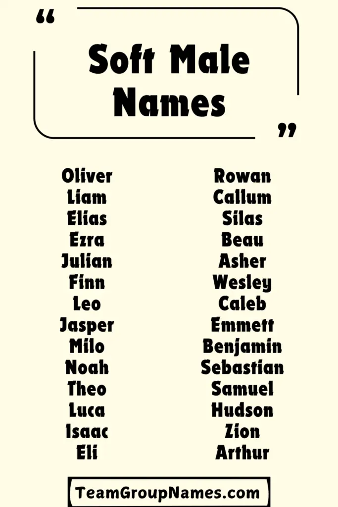 Soft Male Names