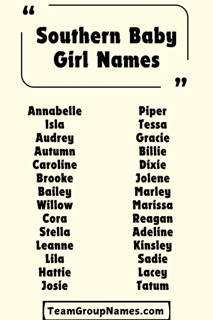 Southern Baby Girl Names