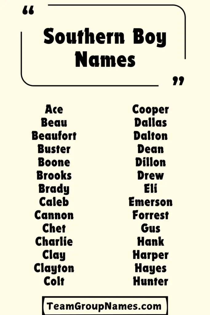 Southern Boy Names