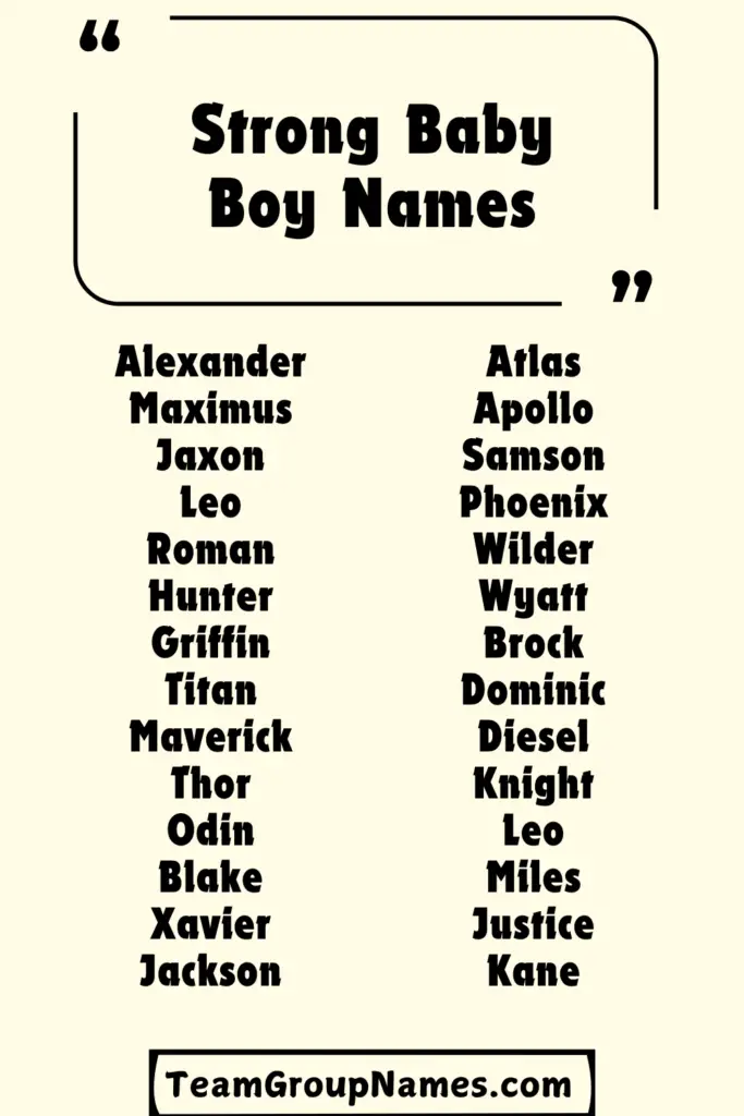 Strong Baby Boy Names