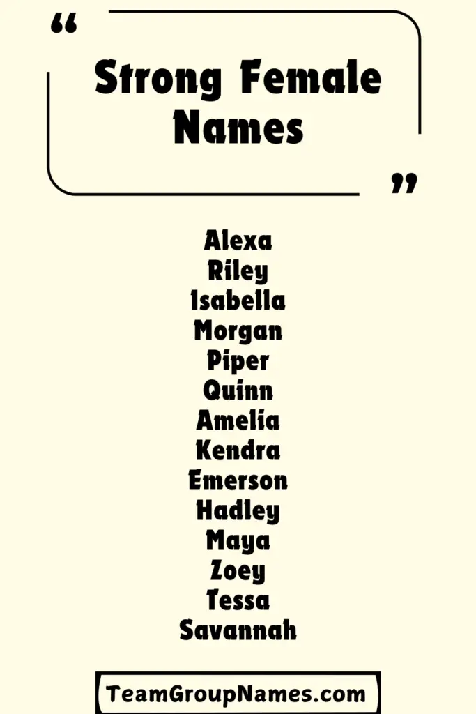 Strong Female Names