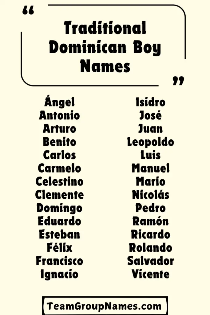 Traditional Dominican Boy Names