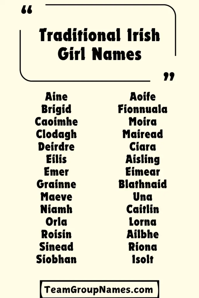 Traditional Irish Girl Names