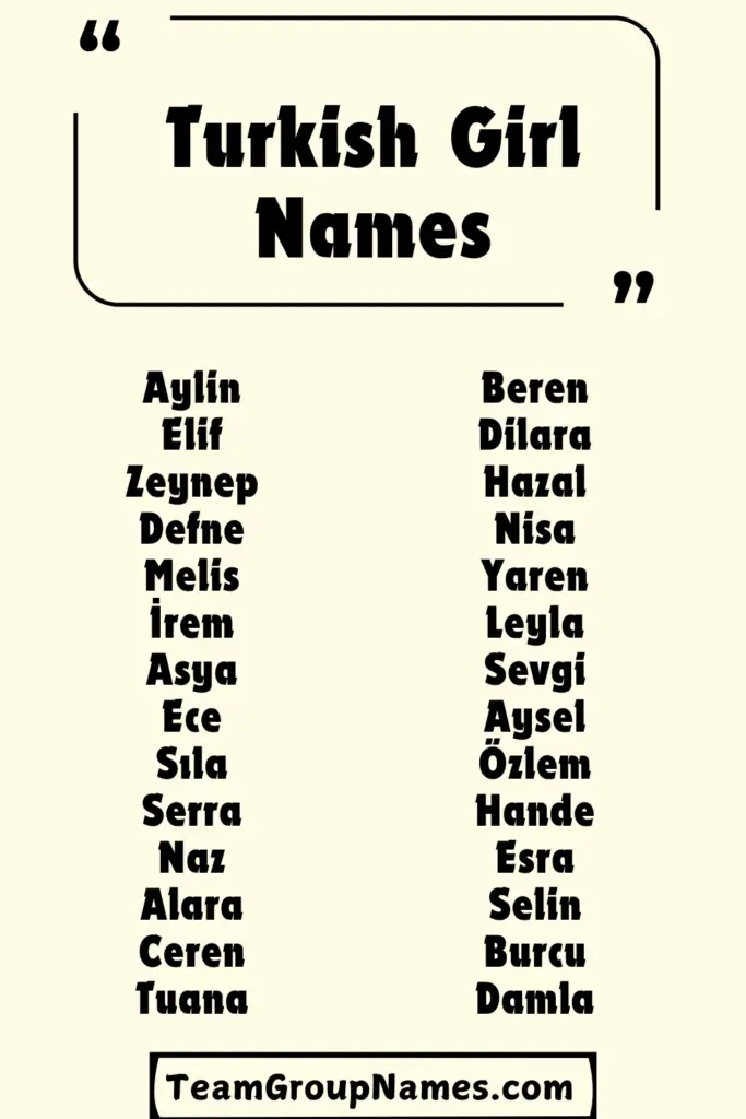 Turkish Girl Names