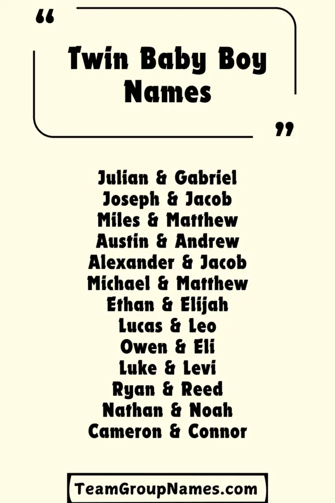 Twin Baby Boy Names