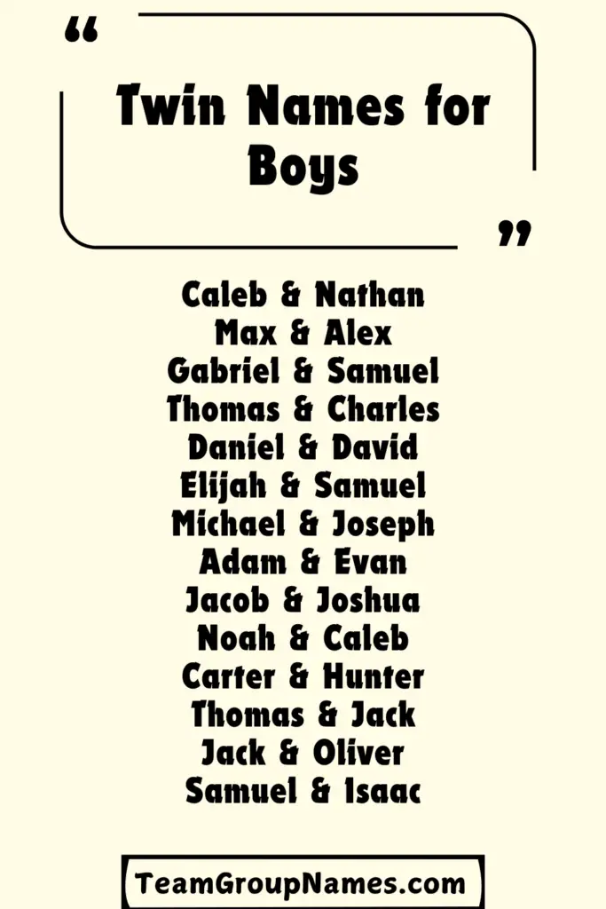 Twin Names for Boys