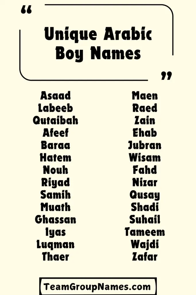 Unique Arabic Boy Names