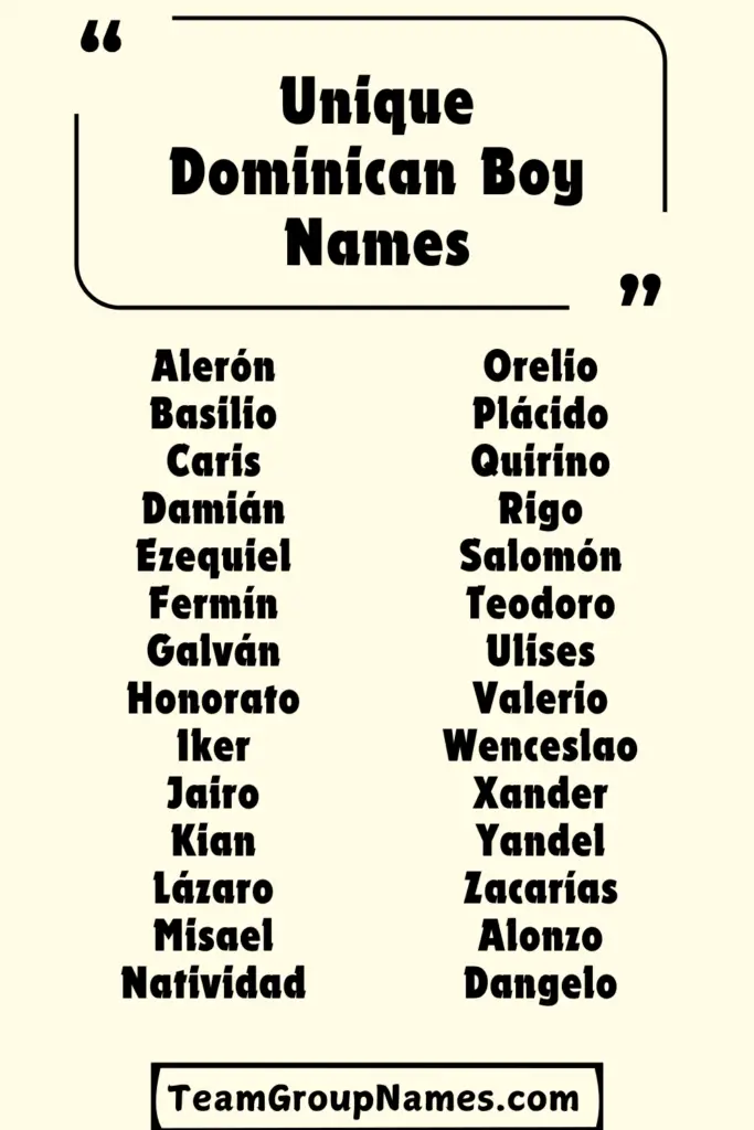 Unique Dominican Boy Names