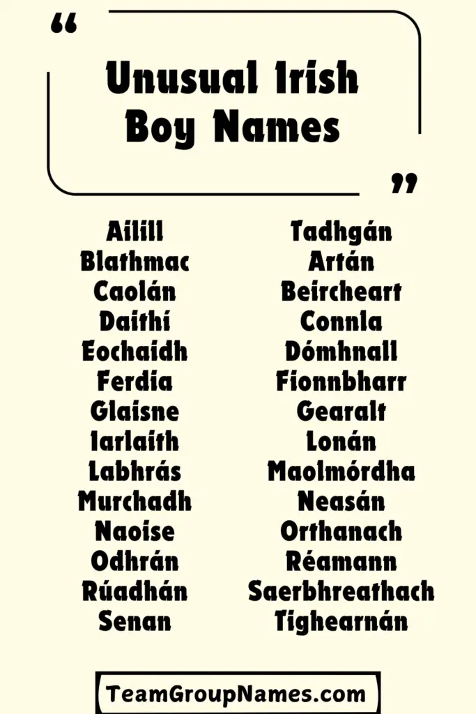 Unusual Irish Boy Names