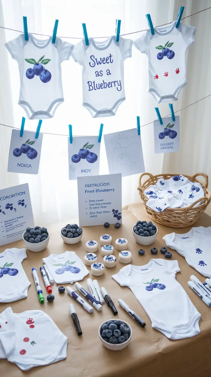 Blueberry Onesie Decorating Station