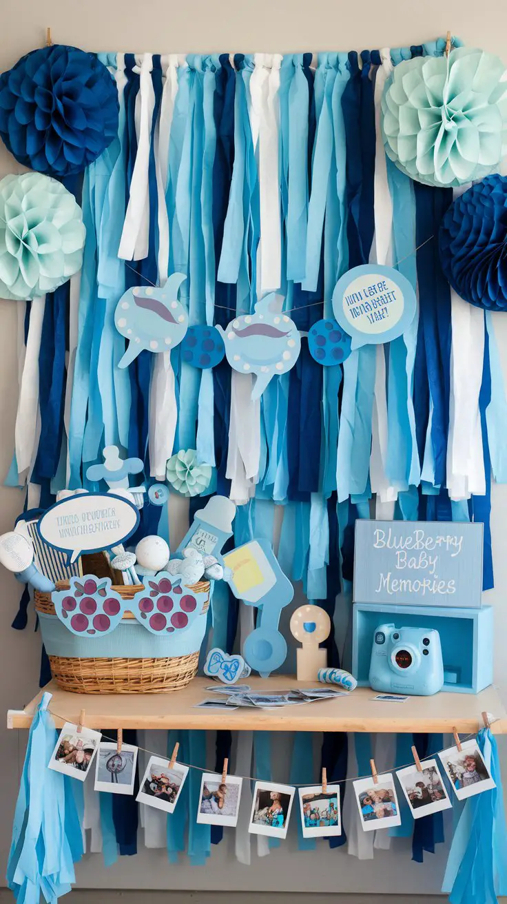 Blueberry Themed Photo Booth Corner