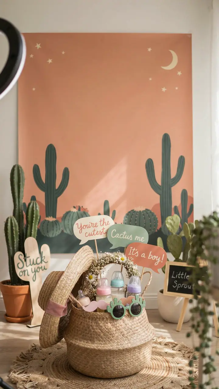 Cactus-Themed Photo Booth with Props