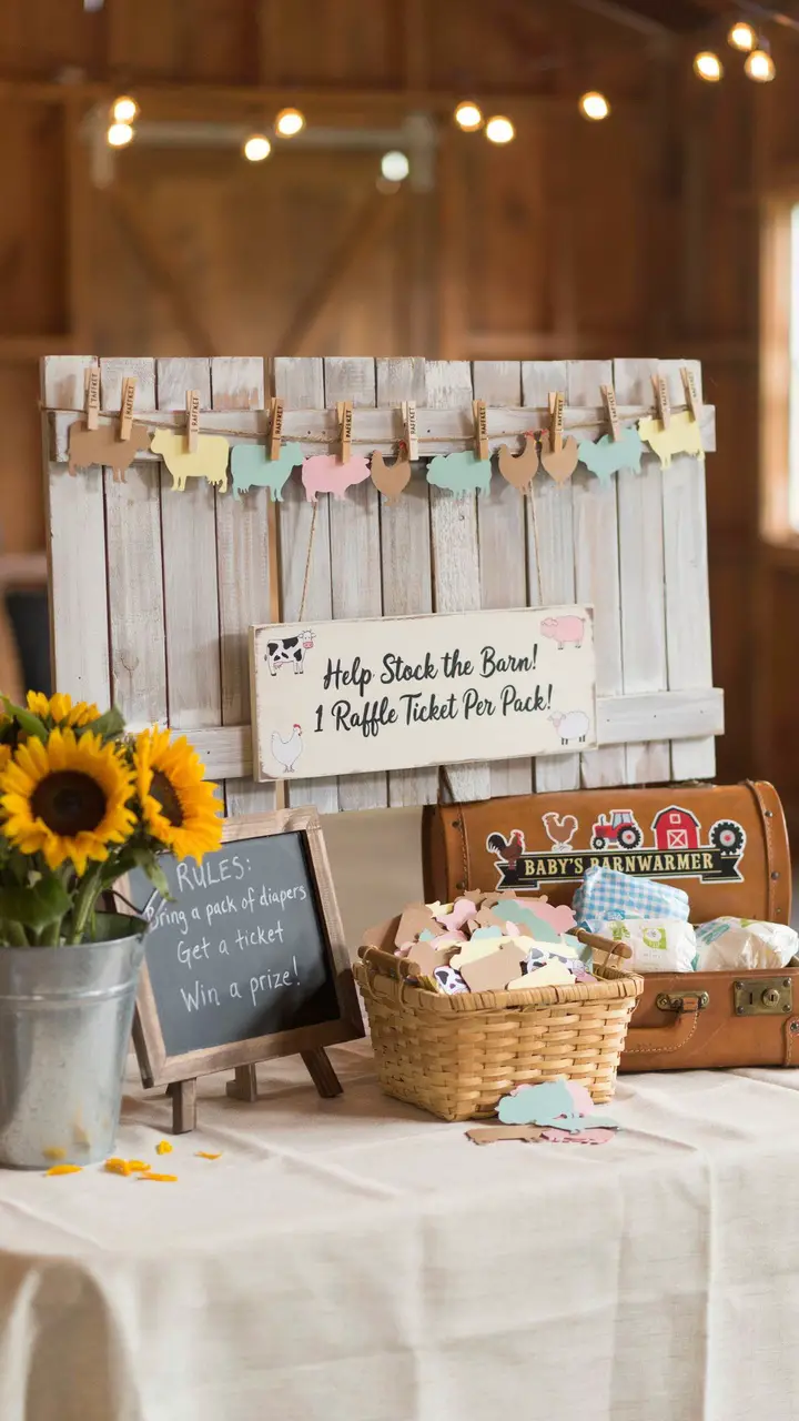 Farm Animal Diaper Raffle