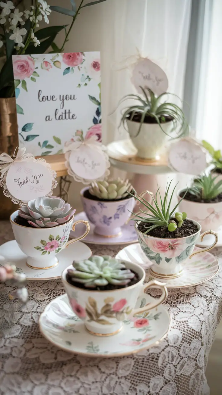 Floral Tea Cups as Favors