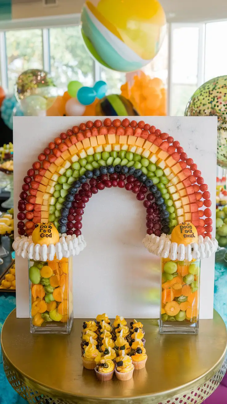 Fruit Skewer Rainbow Arch
