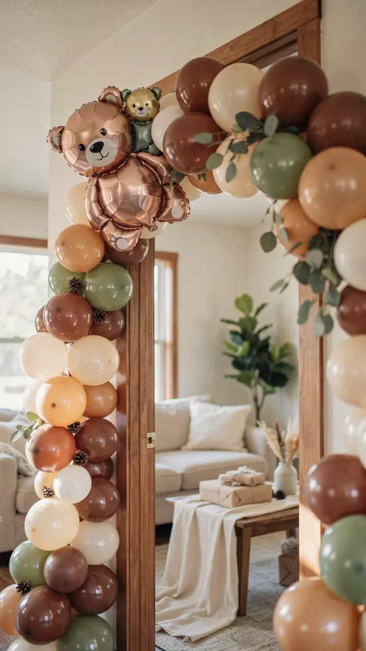 Mama Bear and Cubs Balloon Installation