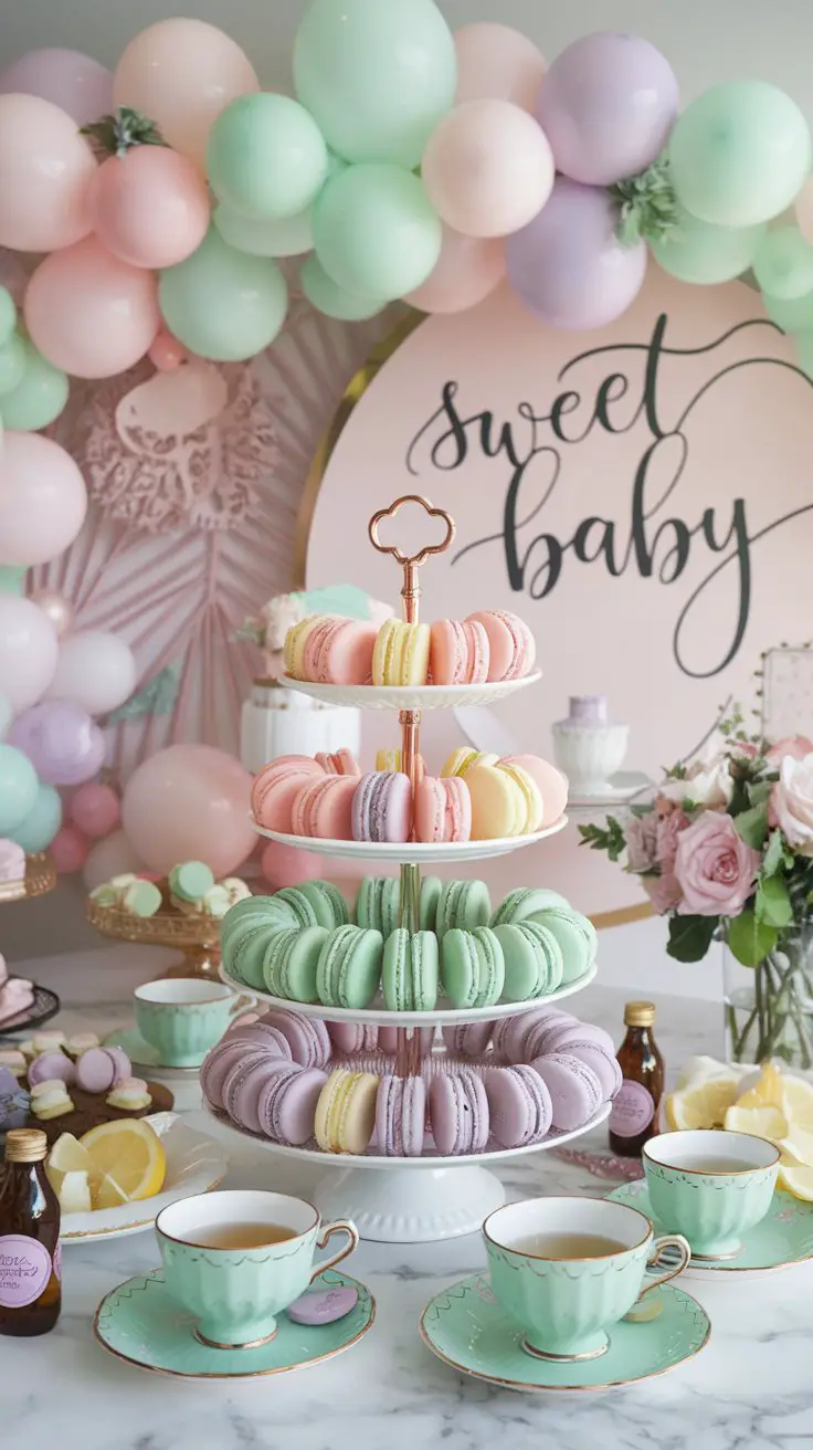 Pastel Macarons and Mint Tea Theme
