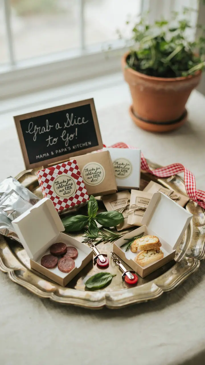 Pizza Box Favors for Guests