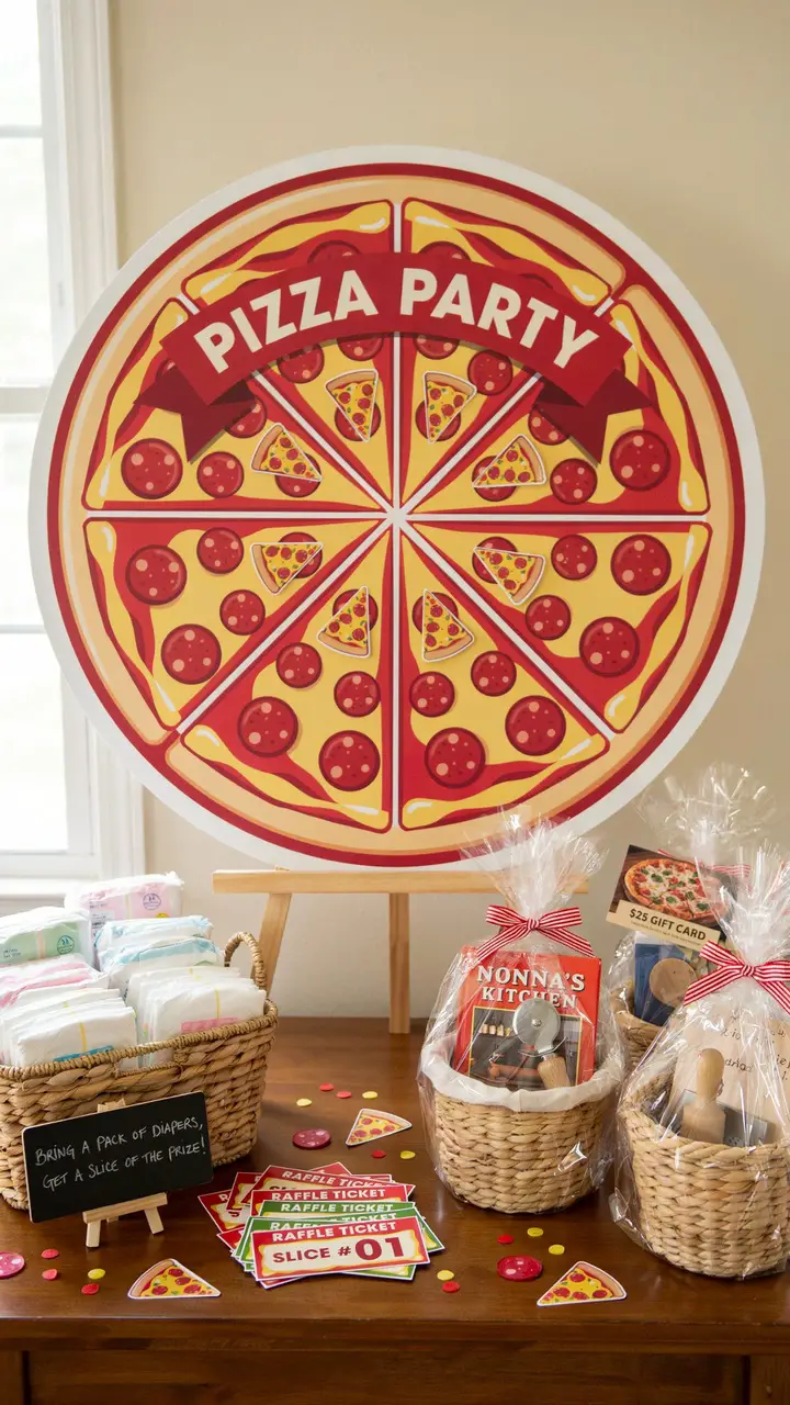 Pizza-Themed Diaper Raffle