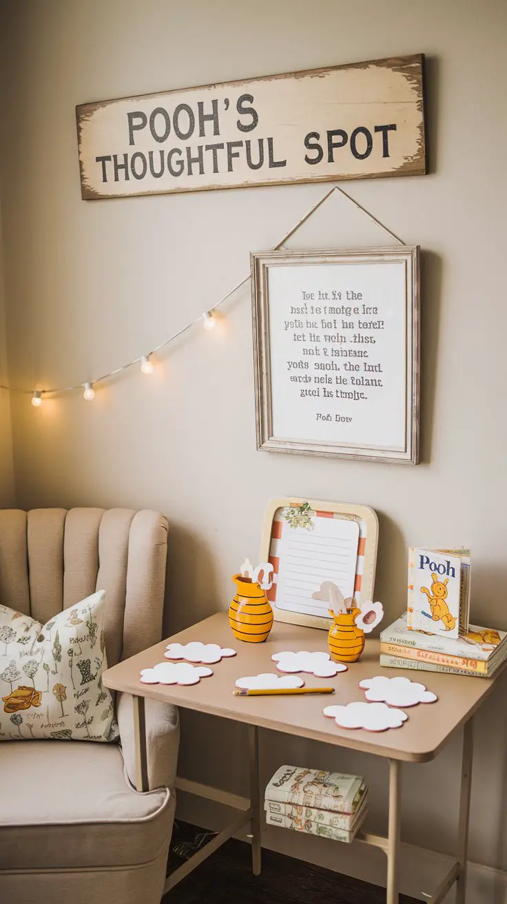 “Pooh’s Thoughtful Spot” Wishes for Baby