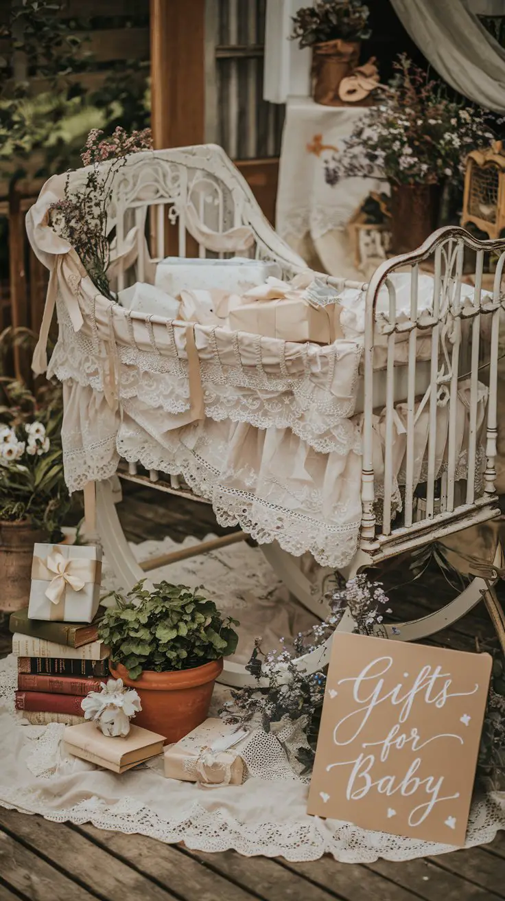 Vintage Cradle or Bassinet Display